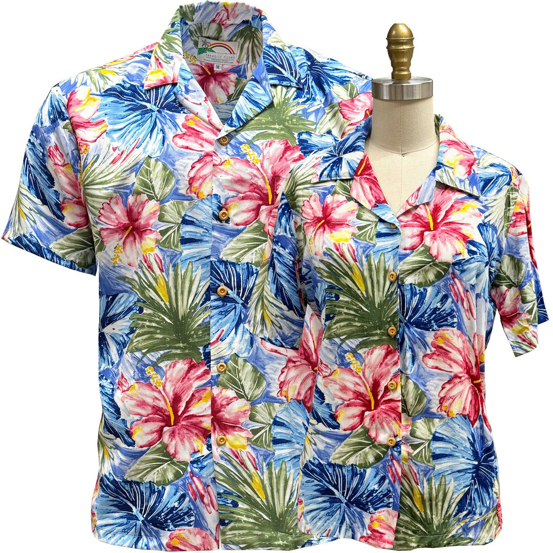 Painted Hibiscus Hawaiian Shirts
