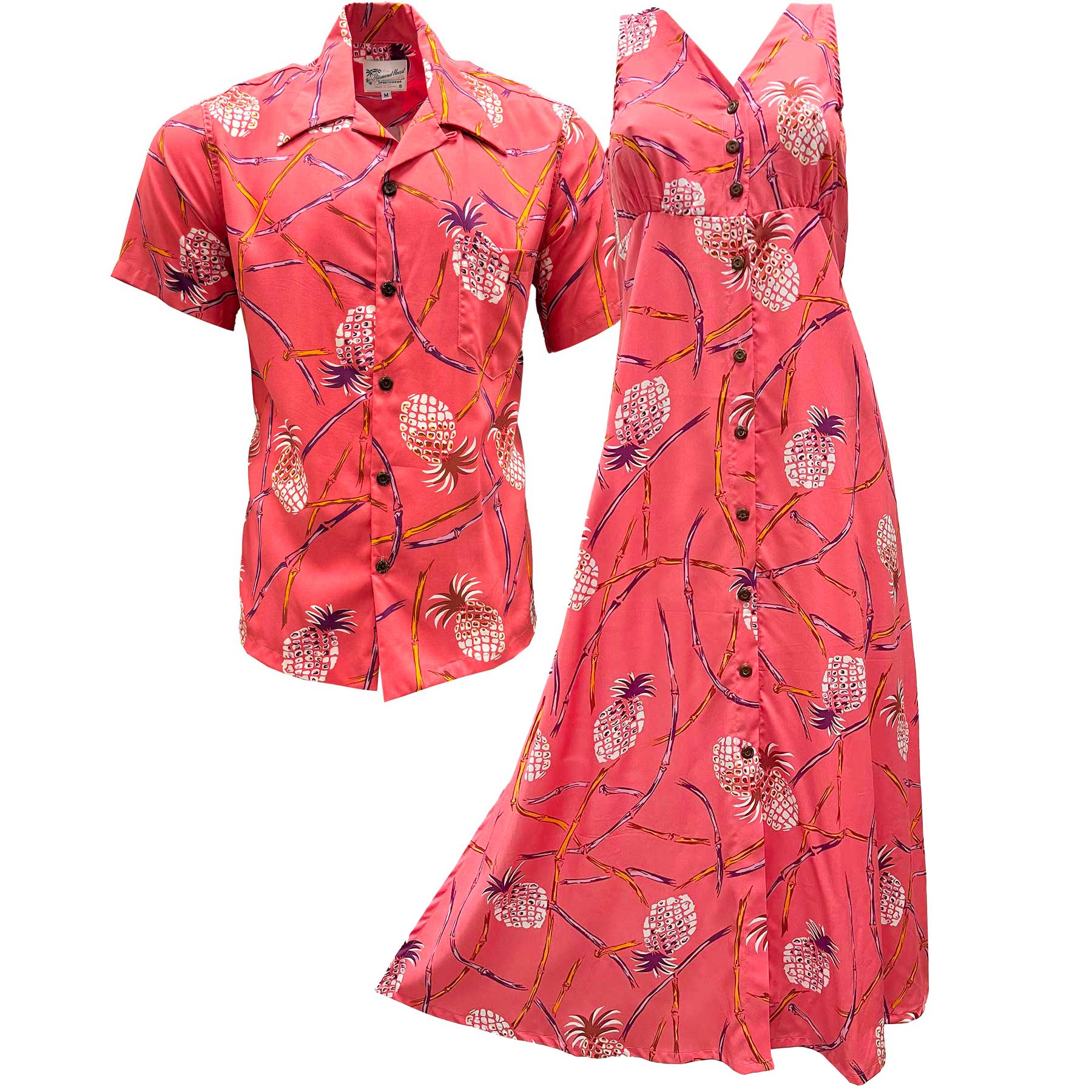 Retro Pineapple Bamboo Hawaiian Shirts